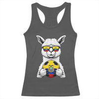 Funny Ecuador Alpaca Soccer Lover Racerback Tank Top South American Pride Gift