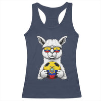 Funny Ecuador Alpaca Soccer Lover Racerback Tank Top South American Pride Gift