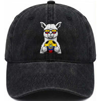 Funny Ecuador Alpaca Soccer Lover Washed Cotton Baseball Cap South American Pride Gift