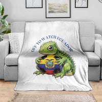 Off To Watch Ecuador Throw Blanket Funny Ecuador Iguana Soccer Fan Gift