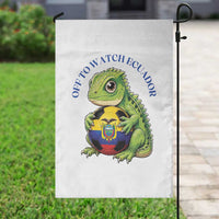 Off To Watch Ecuador Garden Flag Funny Ecuador Iguana Soccer Fan Gift