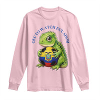 Off To Watch Ecuador Long Sleeve Shirt Funny Ecuador Iguana Soccer Fan Gift