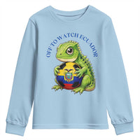 Off To Watch Ecuador Youth Sweatshirt Funny Ecuador Iguana Soccer Fan Gift