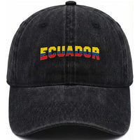 Vintage Ecuador Roots Washed Cotton Baseball Cap Latin Heritage Pride Gift