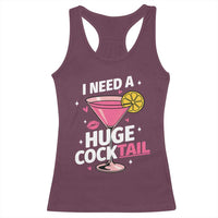 I Need A Huge Cocktail Racerback Tank Top Funny Adult Humor Drinking Gift - Wonder Print Shop