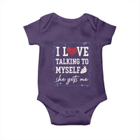 Funny Sarcastic Quote Baby Onesie I Love Talking To Myself She Gets Me - Wonder Print Shop
