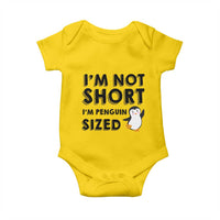 Funny Penguin Quote Baby Onesie I Am Not Short I Am Penguin Size - Wonder Print Shop