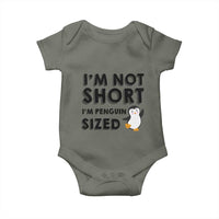 Funny Penguin Quote Baby Onesie I Am Not Short I Am Penguin Size - Wonder Print Shop