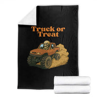 Truck Or Treat Skeleton Racing Throw Blanket Funny Halloween Truck Lover - Wonder Print Shop