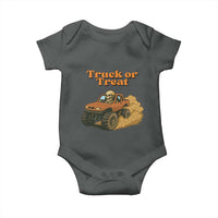 Truck Or Treat Skeleton Racing Baby Onesie Funny Halloween Truck Lover - Wonder Print Shop