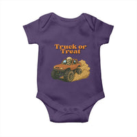 Truck Or Treat Skeleton Racing Baby Onesie Funny Halloween Truck Lover - Wonder Print Shop