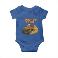 Truck Or Treat Skeleton Racing Baby Onesie Funny Halloween Truck Lover - Wonder Print Shop