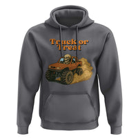 Truck Or Treat Skeleton Racing Hoodie Funny Halloween Truck Lover - Wonder Print Shop