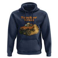Truck Or Treat Skeleton Racing Hoodie Funny Halloween Truck Lover - Wonder Print Shop