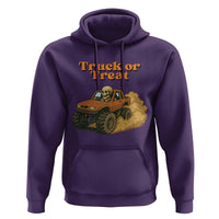 Truck Or Treat Skeleton Racing Hoodie Funny Halloween Truck Lover - Wonder Print Shop