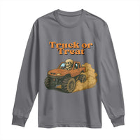 Truck Or Treat Skeleton Racing Long Sleeve Shirt Funny Halloween Truck Lover - Wonder Print Shop