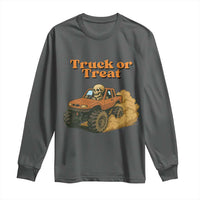 Truck Or Treat Skeleton Racing Long Sleeve Shirt Funny Halloween Truck Lover - Wonder Print Shop