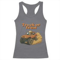 Truck Or Treat Skeleton Racing Racerback Tank Top Funny Halloween Truck Lover - Wonder Print Shop