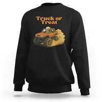 Truck Or Treat Skeleton Racing Sweatshirt Funny Halloween Truck Lover - Wonder Print Shop