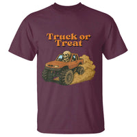Truck Or Treat Skeleton Racing T Shirt Funny Halloween Truck Lover - Wonder Print Shop