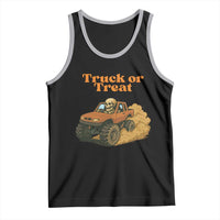 Truck Or Treat Skeleton Racing Tank Top Funny Halloween Truck Lover - Wonder Print Shop