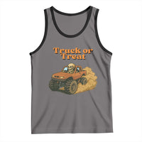 Truck Or Treat Skeleton Racing Tank Top Funny Halloween Truck Lover - Wonder Print Shop