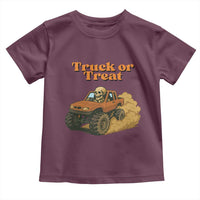 Truck Or Treat Skeleton Racing Toddler T Shirt Funny Halloween Truck Lover - Wonder Print Shop