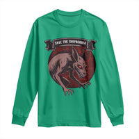 Chupacabra Long Sleeve Shirt Gothic Horror Save The Cryptid Gift - Wonder Print Shop