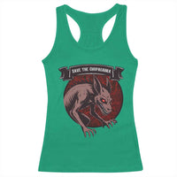 Chupacabra Racerback Tank Top Gothic Horror Save The Cryptid Gift - Wonder Print Shop