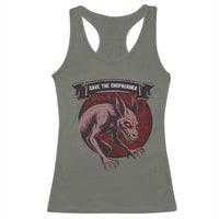 Chupacabra Racerback Tank Top Gothic Horror Save The Cryptid Gift - Wonder Print Shop
