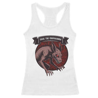 Chupacabra Racerback Tank Top Gothic Horror Save The Cryptid Gift - Wonder Print Shop