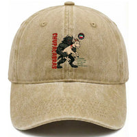 Chupacabra Washed Cotton Baseball Cap Vintage Horror Cryptid Gift