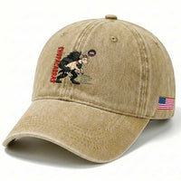 Chupacabra Washed Cotton Baseball Cap Vintage Horror Cryptid Gift