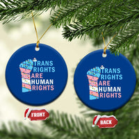 Trans Rights Are Human Rights Ceramic Ornament Christmas LGBTQ Supporter Gift - Wonder Print Shop