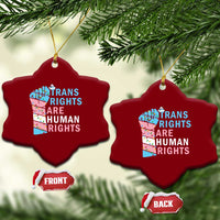 Trans Rights Are Human Rights Ceramic Ornament Christmas LGBTQ Supporter Gift - Wonder Print Shop