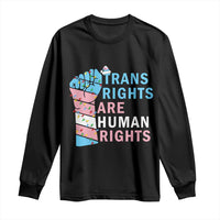 Trans Rights Are Human Rights Long Sleeve Shirt Christmas LGBTQ Supporter Gift - Wonder Print Shop