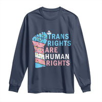 Trans Rights Are Human Rights Long Sleeve Shirt Christmas LGBTQ Supporter Gift - Wonder Print Shop
