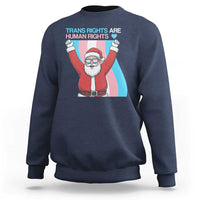 Christmas Trans Rights Are Human Rights Sweatshirt LGBTQ Advocate - Wonder Print Shop
