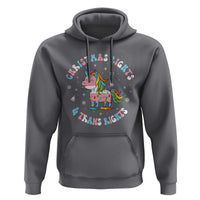 Christmas Lights And Trans Rights Hoodie Magical Unicorn Pride - Wonder Print Shop