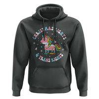 Christmas Lights And Trans Rights Hoodie Magical Unicorn Pride - Wonder Print Shop