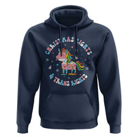 Christmas Lights And Trans Rights Hoodie Magical Unicorn Pride - Wonder Print Shop