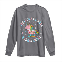 Christmas Lights And Trans Rights Long Sleeve Shirt Magical Unicorn Pride - Wonder Print Shop