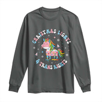 Christmas Lights And Trans Rights Long Sleeve Shirt Magical Unicorn Pride - Wonder Print Shop