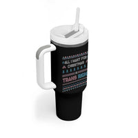 Trans Pride Ugly Xmas Tumbler With Handle All I Want For Christmas Is Trans Rights - Wonder Print Shop