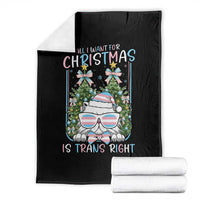 Funny Santa Cat Trans Pride Throw Blanket All I Want For Christmas Is Trans Rights - Wonder Print Shop