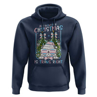 Funny Santa Cat Trans Pride Hoodie All I Want For Christmas Is Trans Rights - Wonder Print Shop