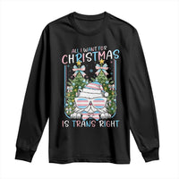 Funny Santa Cat Trans Pride Long Sleeve Shirt All I Want For Christmas Is Trans Rights - Wonder Print Shop
