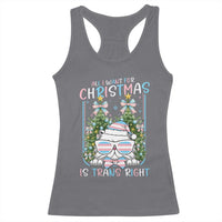 Funny Santa Cat Trans Pride Racerback Tank Top All I Want For Christmas Is Trans Rights - Wonder Print Shop