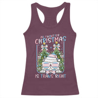 Funny Santa Cat Trans Pride Racerback Tank Top All I Want For Christmas Is Trans Rights - Wonder Print Shop