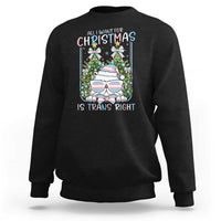 Funny Santa Cat Trans Pride Sweatshirt All I Want For Christmas Is Trans Rights - Wonder Print Shop